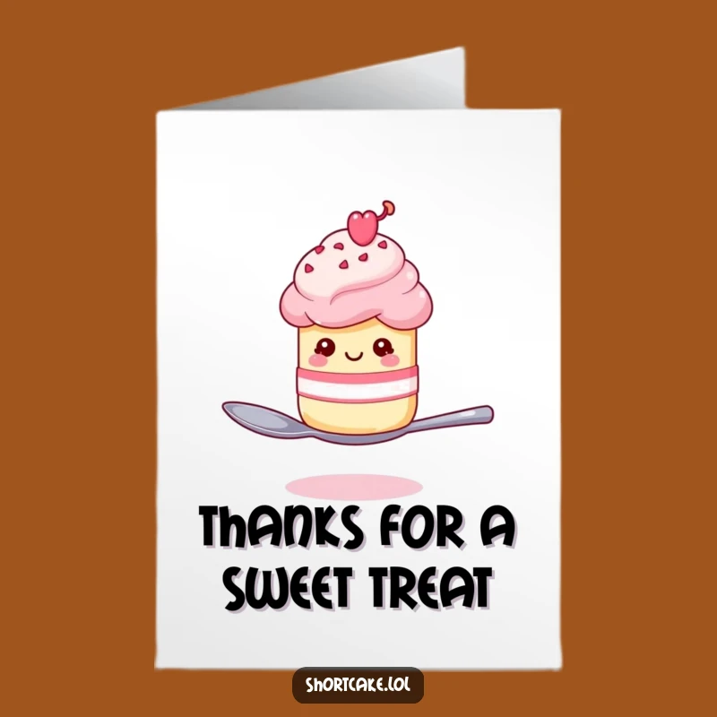 Free Printable Thank You Card: Playful Shortcake Spoon Wink for a Unique Downloadable Gift