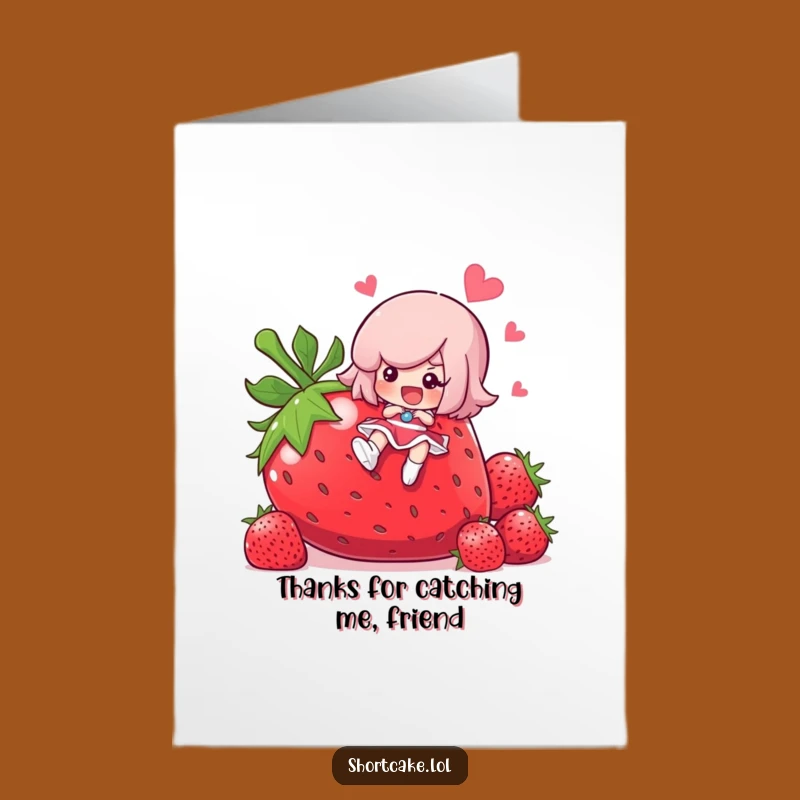 Free Printable Thank You Card: Slipping Shortcake, Funny Downloadable Gratitude!