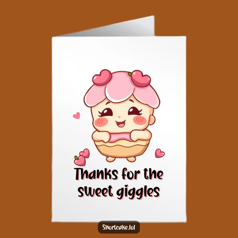 Free Printable Thank You Card: Giggling Shortcake for a Heartfelt Downloadable Gift