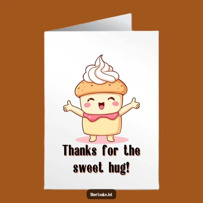 Free Printable Thank You Card: Shortcake Hugging Cream, Sweet Downloadable