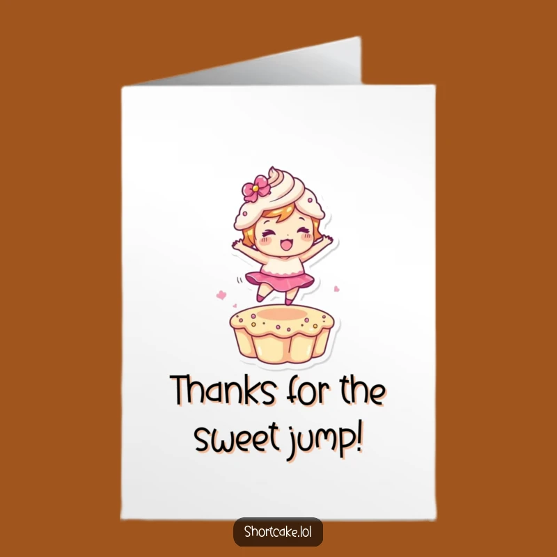 Free Printable Thank You Card: Dynamic Shortcake Leap for Appreciation