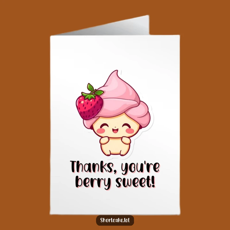 Free Printable Shortcake Thank You Card: Sweet Thanks Downloadable Gift