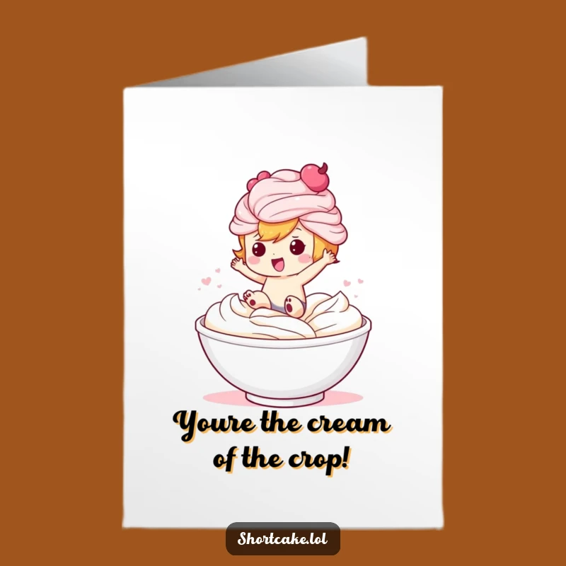 Free Printable Thank You Card: Shortcake Character's Whipped Cream Gratitude