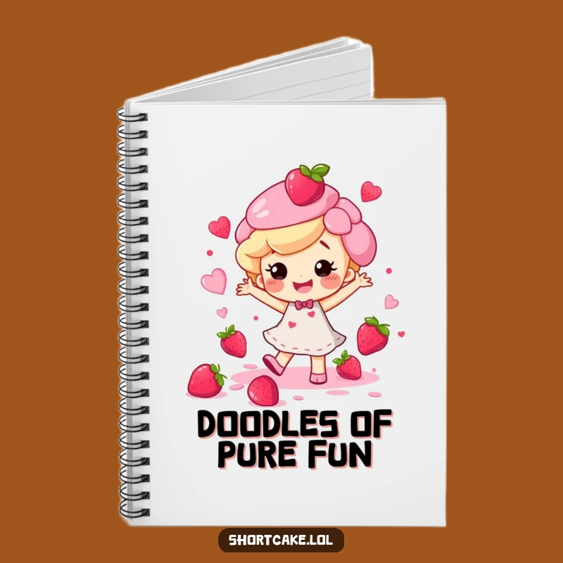 Funny Happy Shortcake Dance Notebook - Joyful Berry Splatter Journal Gift