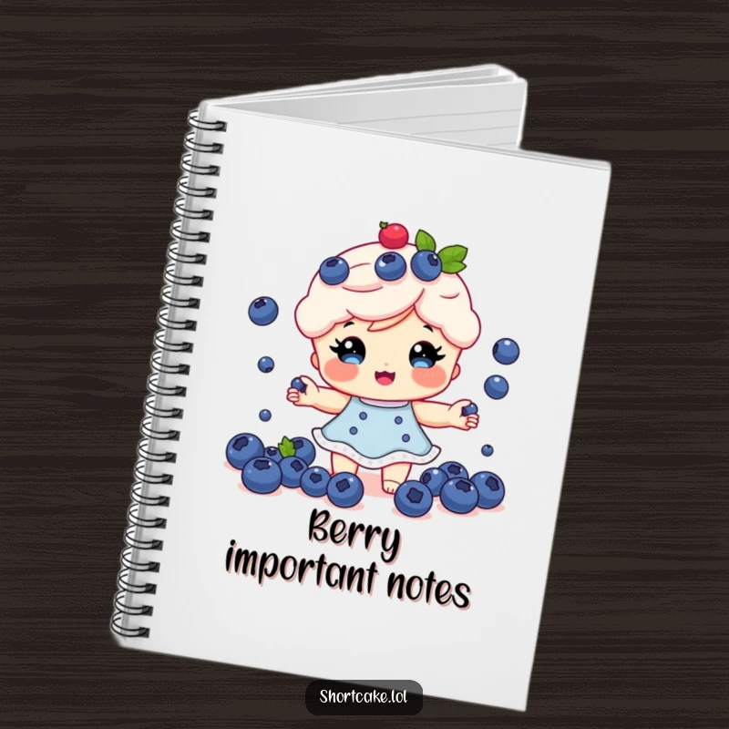 Funny Shortcake Notebook: A shortcake character juggling tiny blueberries, perfect for capturing sweet ideas.