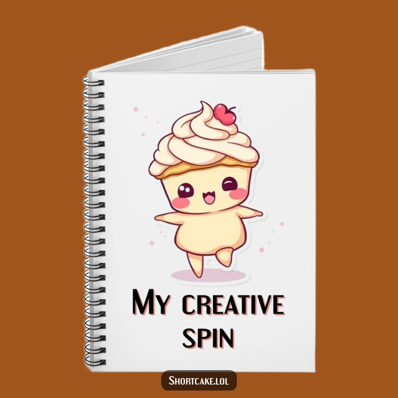 Funny Spinning Shortcake Notebook - Cream Topping Journal Gift