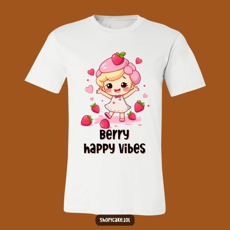 Funny Happy Shortcake Dance Tee - Joyful Berry Splatter T-Shirt Gift