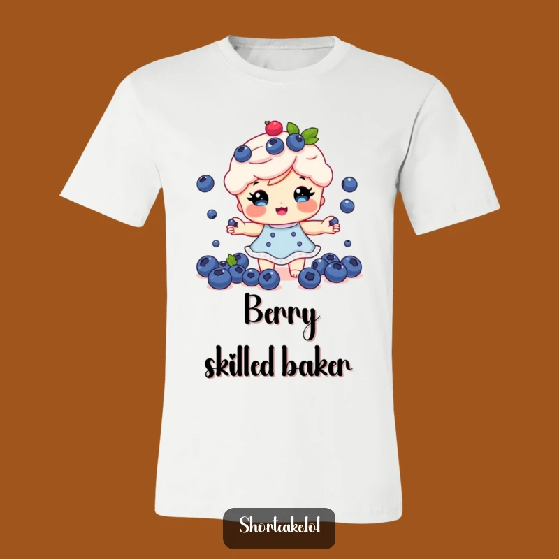Funny Shortcake Juggling T-Shirt: Blueberry Chef Tee, Hilarious Dessert Lover Gift