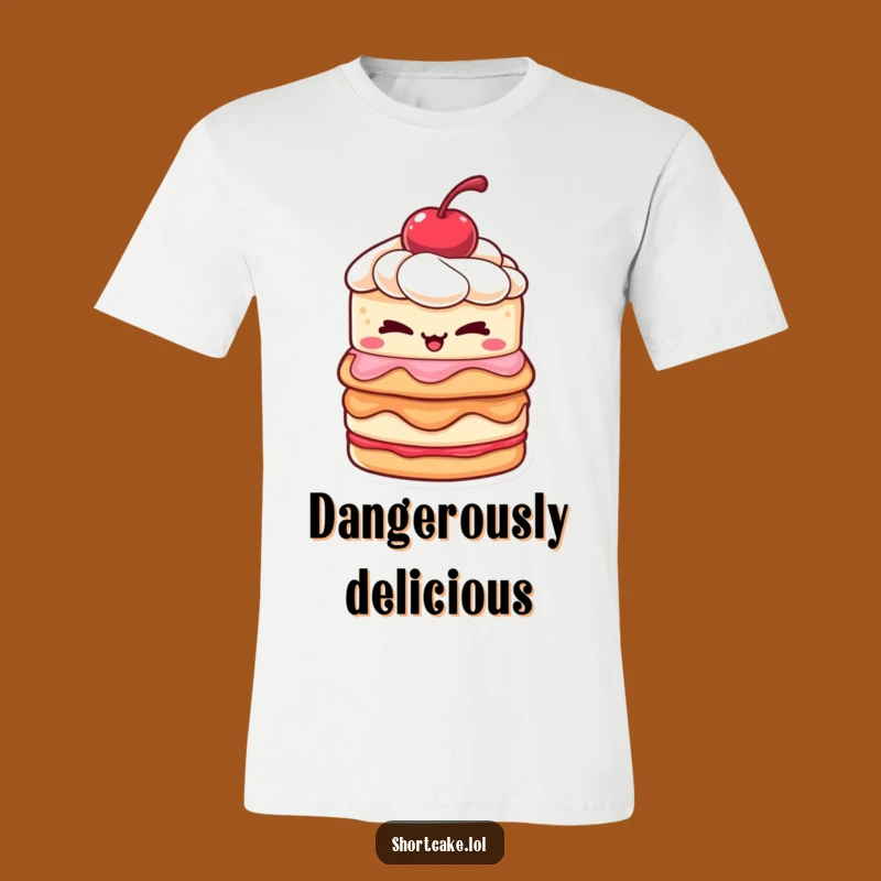 Funny Winking Shortcake Tee: Mischievous & Sweet Gift for Dessert Fans