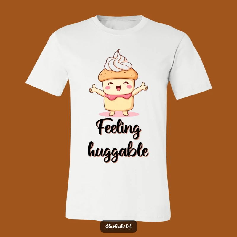 Funny Embracing Shortcake Tee: Cozy & Sweet Gift for Dessert Fans