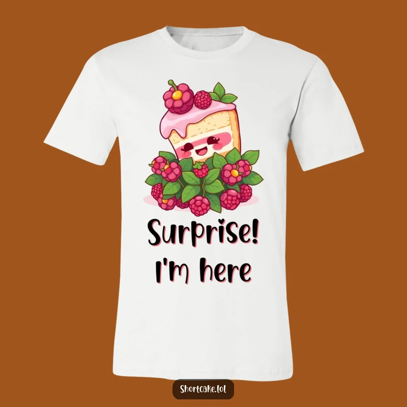 Funny Shortcake Surprise T-Shirt: Berry Bush Pop-Out Tee, Great Funny Gift for Foodies