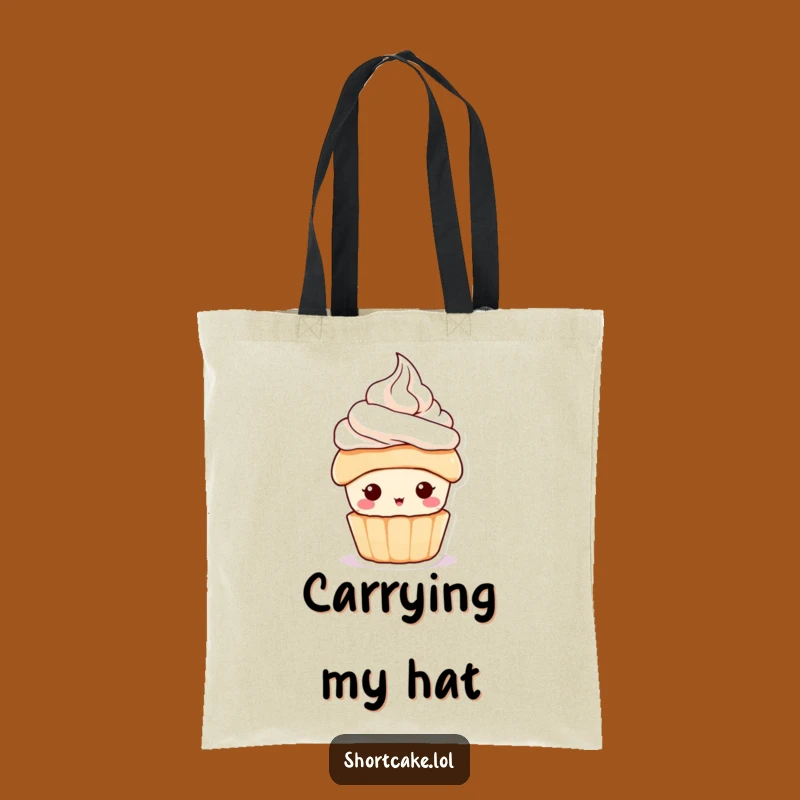Funny Shortcake Hat Tote Bag: Chic Dessert Character Accessory for a Fun Gift