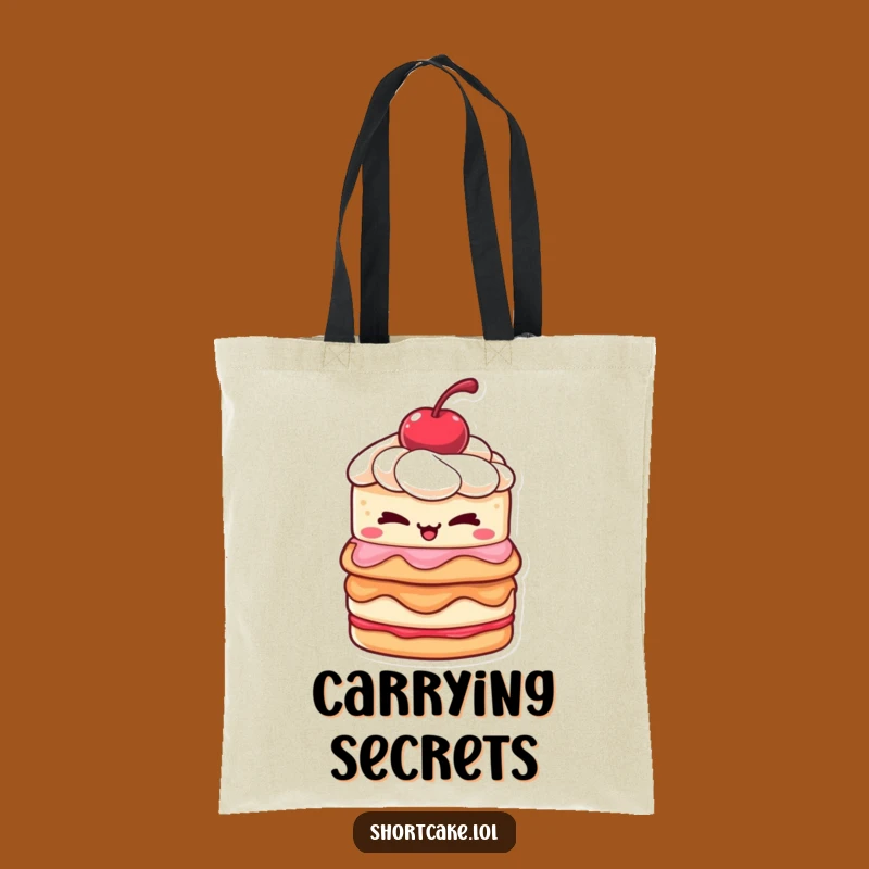 Funny Winking Shortcake Tote Bag: Mischievous & Sweet Gift for Shoppers